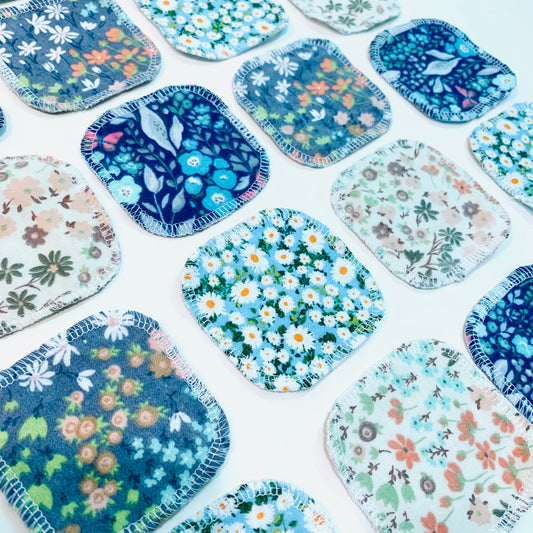 reusable facial rounds floral prints